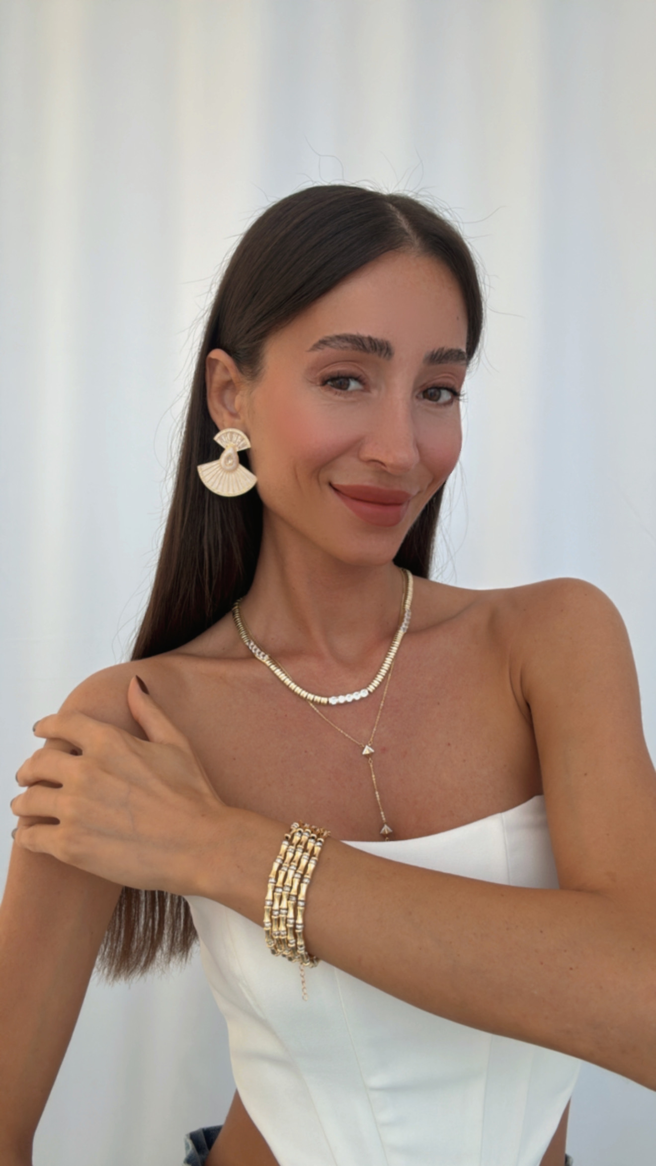 PREMIUM Y KOLEYELER, YELPAZE TASARIM KÜPE VE KEMİK BİLEKLİK KOMBİNİ