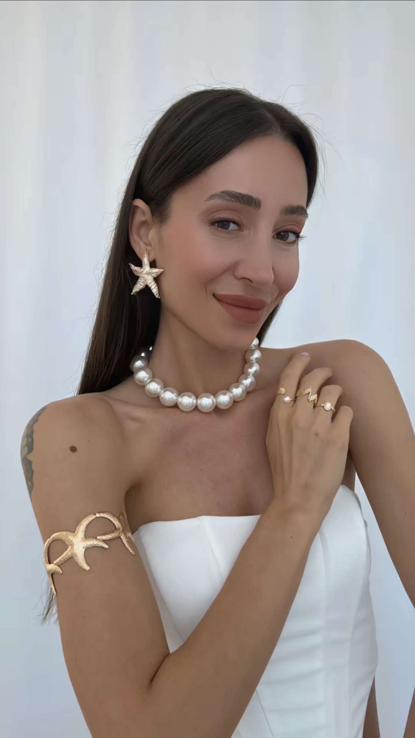DENİZ YILDIZI KÜPE VE PAZU KOLYE KOMBİNİ