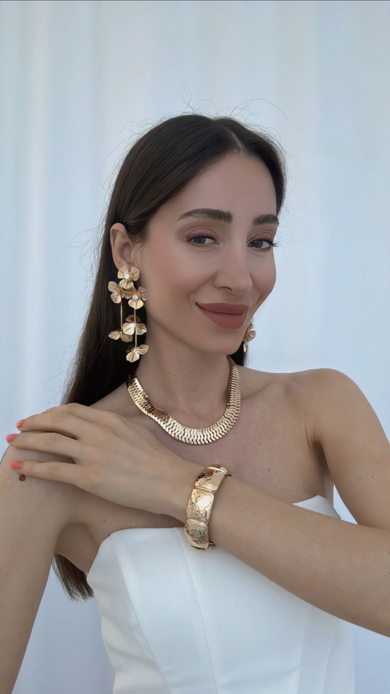 ÇİÇEK VE GÜNEŞ KÜPE HASIR KOLYE SET