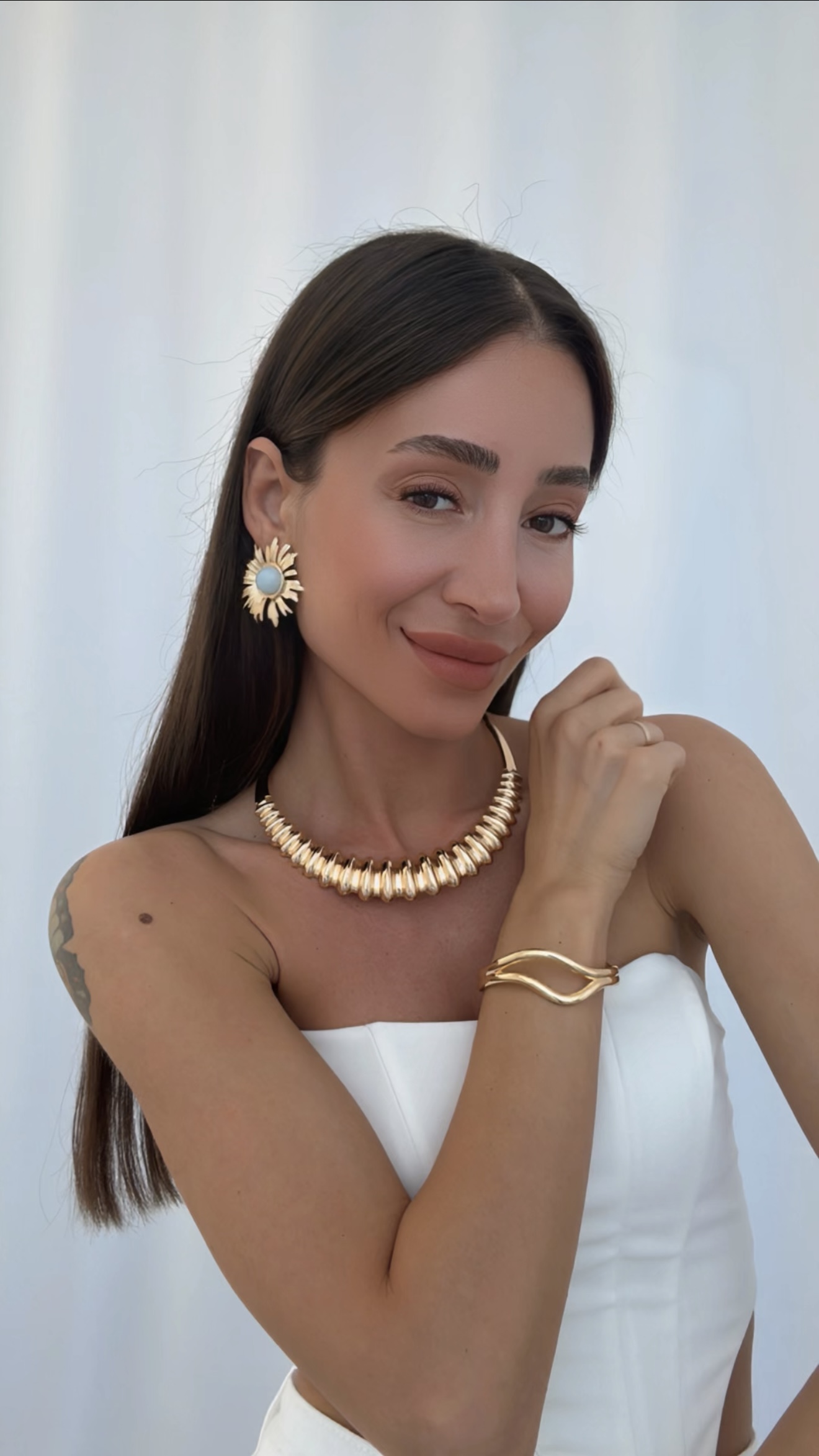 ÖZEL SERİ ÜÇ RENK PAPATYA KÜPE KOMBİNLERİ