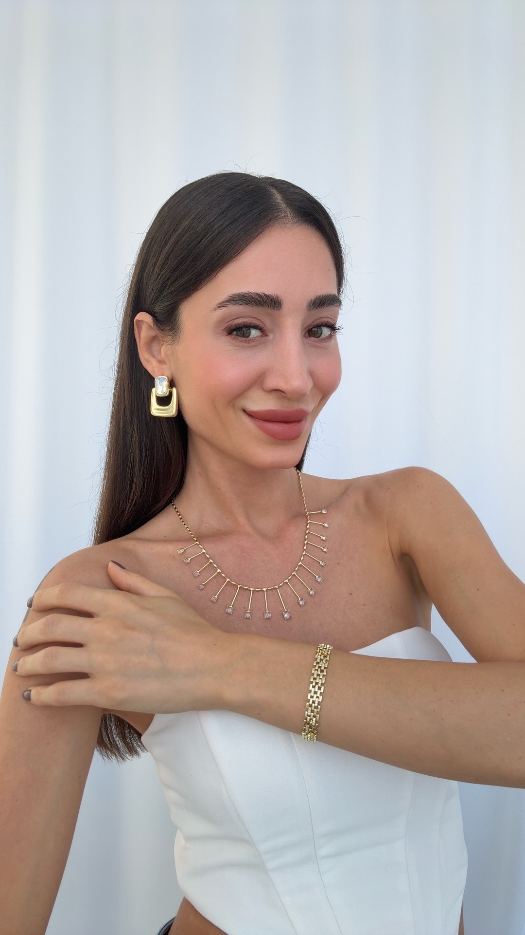 ÖZEL SERİ BAGET TAŞLI VİNTAGE KÜPELER, ÇUBUK TAŞLI GERDAN KOLYE VE BİLEKLİK KOMBİNLERİ