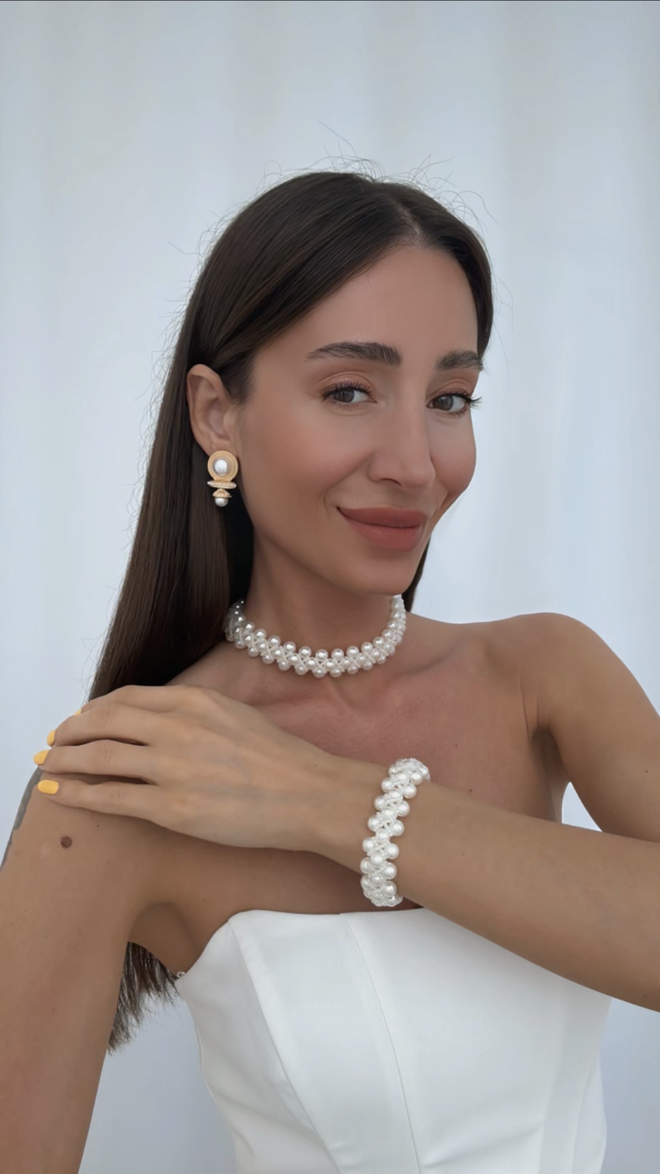 KIRMIZI VE İNCİ VİNTAGE KÜPE KOMBİNİ