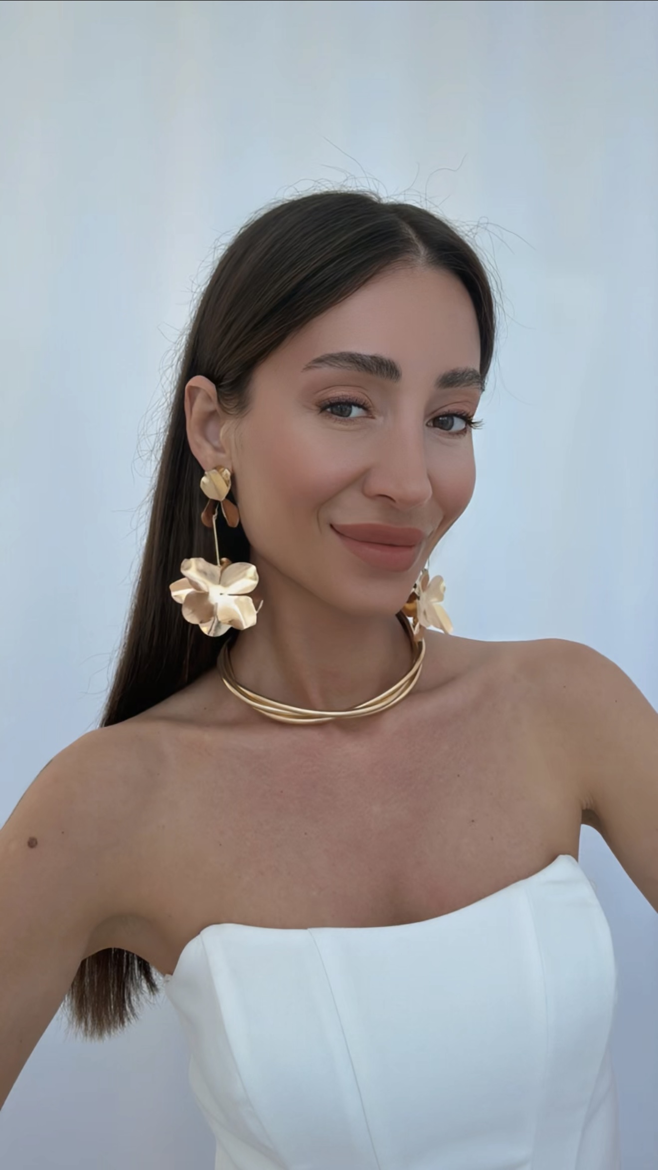 MAKSİ BOY PLAKA KÜPELER VE CHOKER KOLYE KOMBİNİ